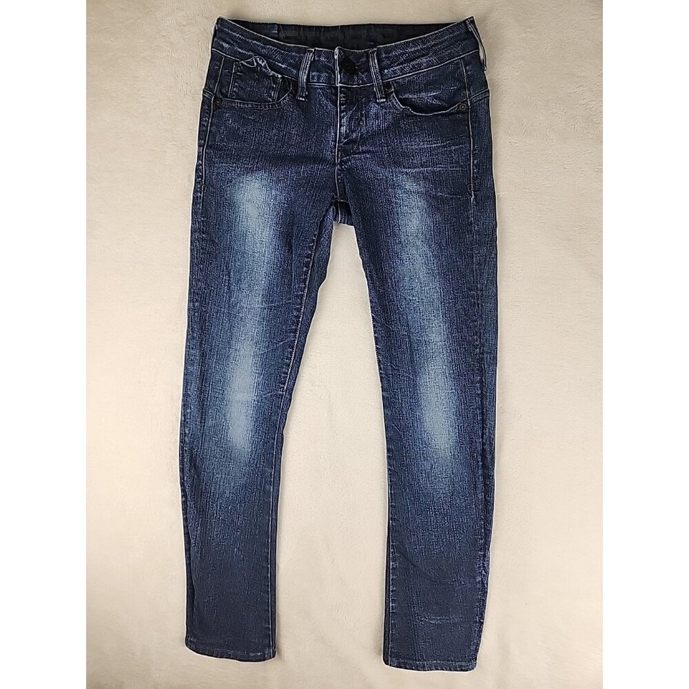 G-Star Raw Jeans Women's Size 26x28 Corvet Skinny Blue Wash Distressed